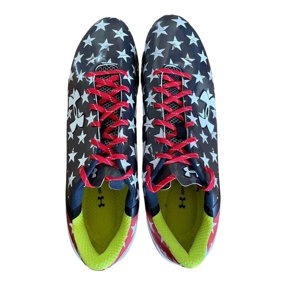 New Under Armour UA Spotlight LE USA Stars Football Cleat 1275481-412 Men Sz 16 - Picture 5 of 9